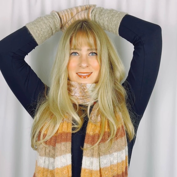 Vintage Missoni Foulard Scarf + Gloves Set with Sparkle Weave in Italian Mohair - Picture 2 of 13